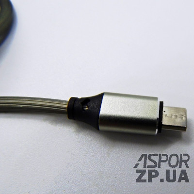 USB кабель Aspor A155 Micro 2.4A/1.2м- срібло