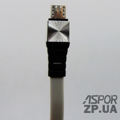 USB кабель Aspor A158 New Micro Плоский Silicon 2.4A/1.2м- графіт