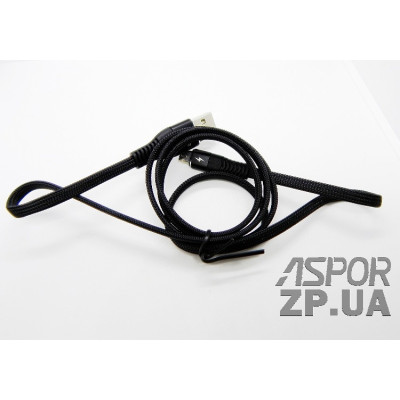 USB кабель Aspor A111 Micro 2.4A/1.2м- чорний