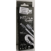 USB кабель Aspor A81 шкіра плоский Micro (2A/1м)- білий