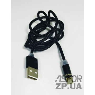 USB кабель Aspor 360 Lightning magnetic- чорний USB кабель Aspor 360 Lightning magnetic- чорний