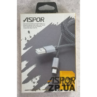 USB кабель Aspor A131L Micro 2.1A/2м- графіт USB кабель Aspor A131L Micro 2.1A/2м- графіт