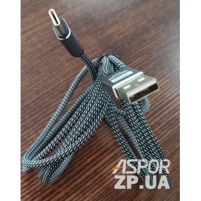 USB кабель Aspor A133L Type-C 2.1A/2м- графіт