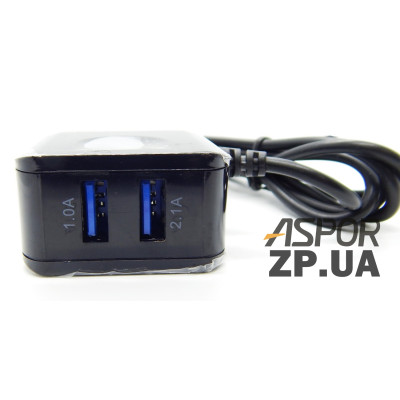 Мережевий зарядний пристрій Aspor F14 Ultra Series 2.1A/2USB + USB кабель Type-C- чорний Мережевий зарядний пристрій Aspor F14 Ultra Series 2.1A/2USB + USB кабель Type-C- чорний