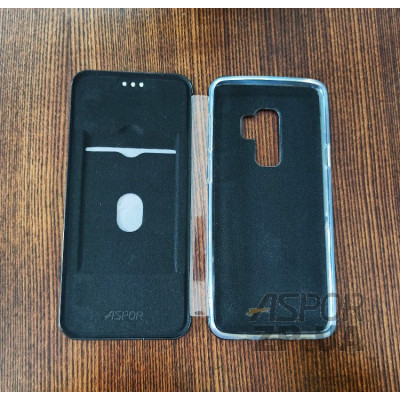 Чохол-книжка Aspor глянсовий пластик для Samsung S9 Plus- чорний