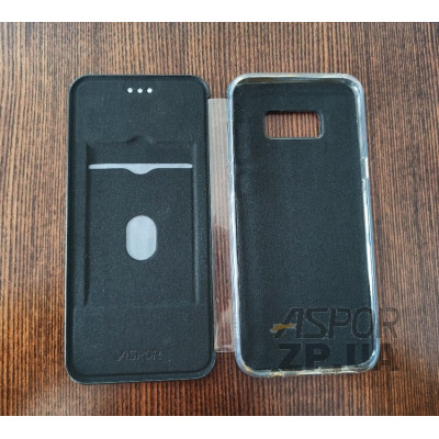 Чохол-книжка Aspor глянсовий пластик для Samsung S8 Plus- чорний