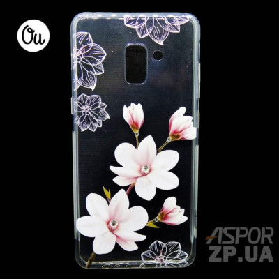 Накладка OuCase for Aspor Swarowski для Samsung A8 2018/A530- Сакура Накладка OuCase for Aspor Swarowski для Samsung A8 2018/A530- Сакура