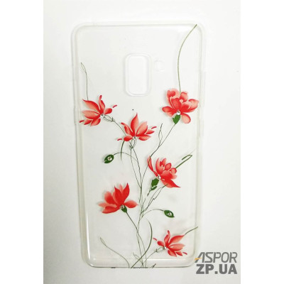 Накладка OuCase for Aspor Swarowski для Samsung A8 Plus/A730- Квіти червоні Накладка OuCase for Aspor Swarowski для Samsung A8 Plus/A730- Квіти червоні