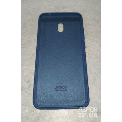 Накладка (з мікрофіброю) Aspor Silicone Full для Xiaomi Redmi 8A- синій