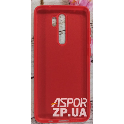 Накладка (з мікрофіброю) Aspor Silicone Full для Xiaomi Mi 10/Mi 10 Pro- червоний