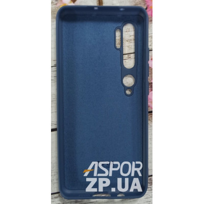 Накладка (з мікрофіброю) Aspor Silicone Full для Xiaomi Mi 10/Mi 10 Pro- синій