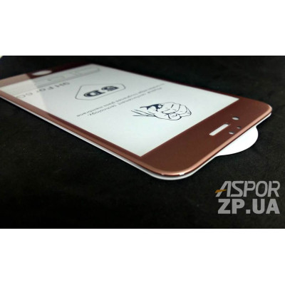 Скло захисне 5D Aspor для iPhone 6 загартоване- рожеве золото