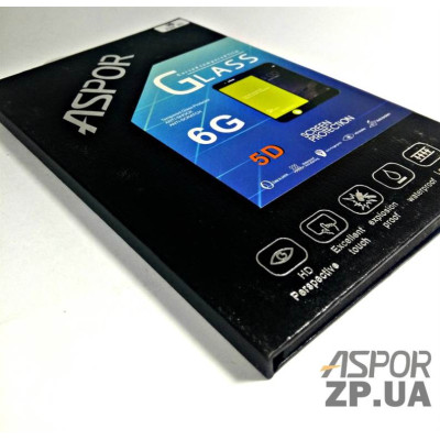 Скло захисне 5D Aspor для iPhone 6 загартоване- рожеве золото