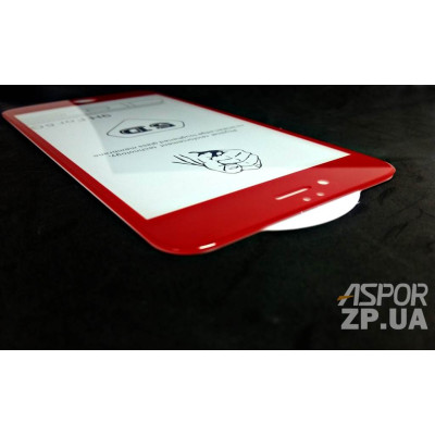 Скло захисне 5D Aspor для iPhone 6 Plus загартоване- червоний