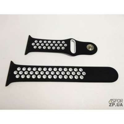 Ремінець Soft Touch перфорація для Apple Watch 38/40/41/42mm(ser.10)- чорно-білий Ремінець Soft Touch перфорація для Apple Watch 38/40/41/42mm(ser.10)- чорно-білий