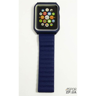 Ремінець прогумований (оригінальний) з корпусом для Apple Watch 2/3/4 (42мм)- синій Ремінець прогумований (оригінальний) з корпусом для Apple Watch 2/3/4 (42мм)- синій