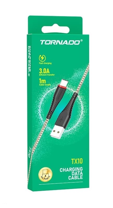USB кабель Tornado TX10 Type-C (3A/1м)- золотий
