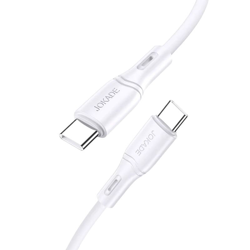 USB-C кабель Jokade JA035 JINKE series Sillicone (PD100W/1m) Type-C to Type-C- білий