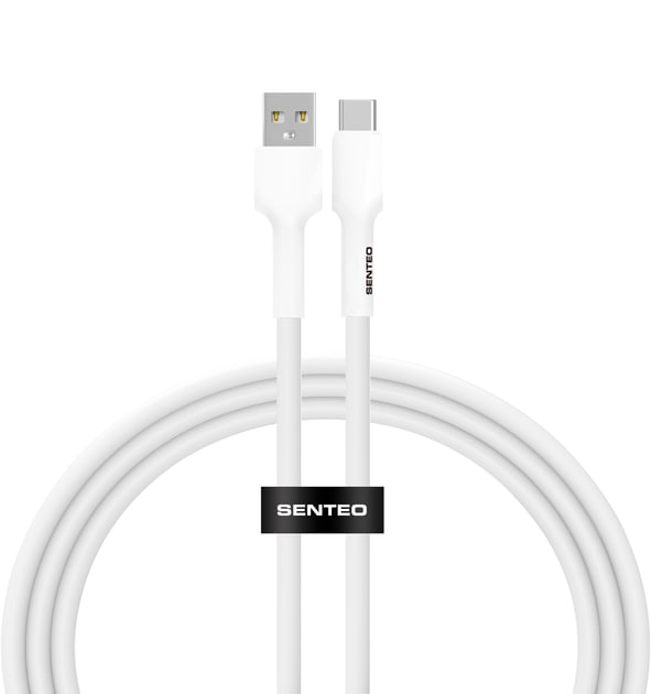 USB кабель Senteo SL-03 Silica Gel 3A Type-C 1м- білий