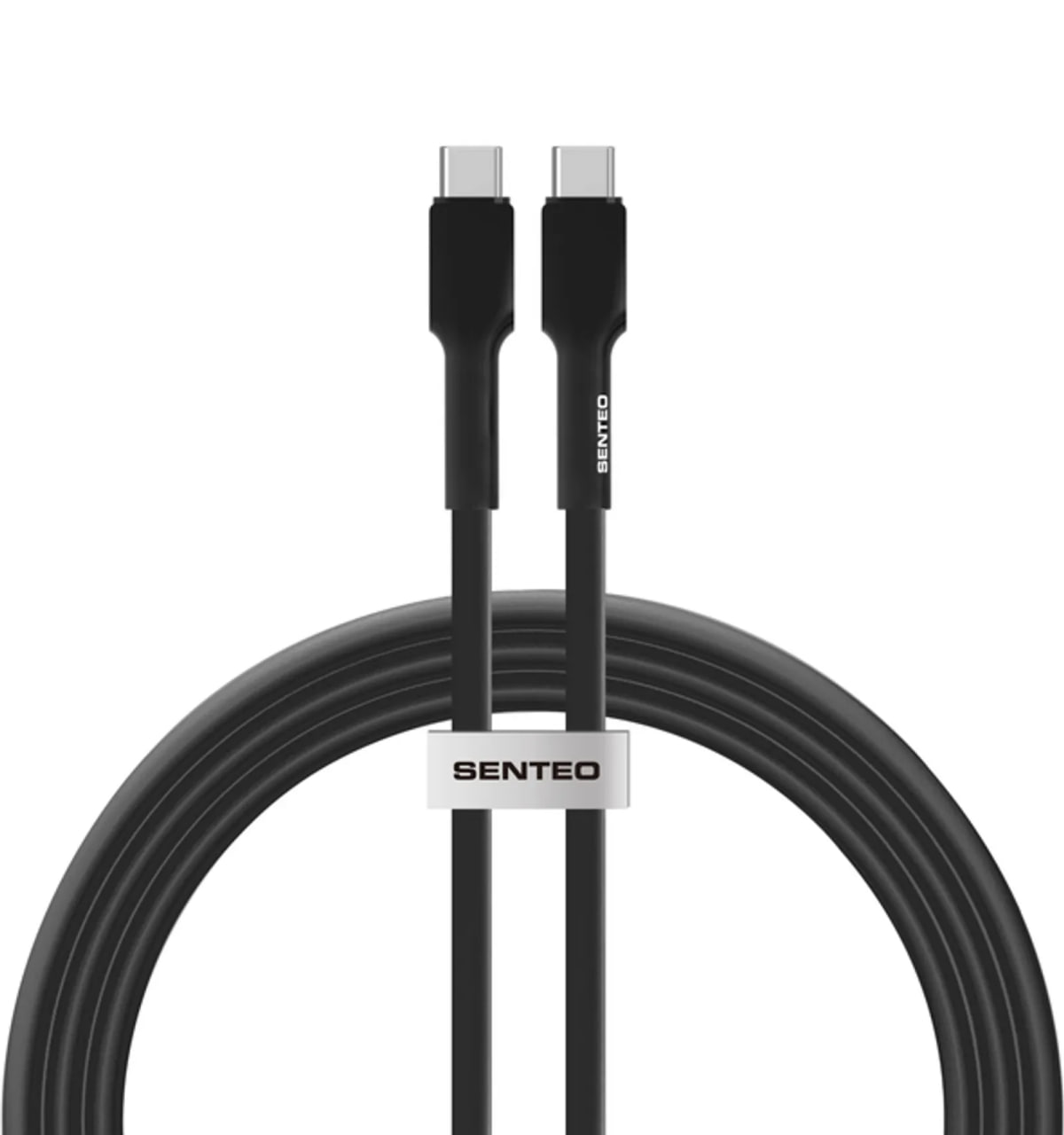 USB-C кабель Senteo SL-03 Silica Gel 60W Type-C to Type-C 1м- чорний