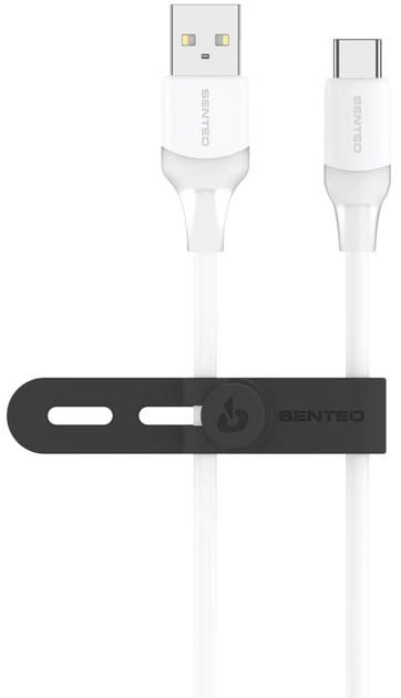 USB кабель Senteo SL-07 Skin Silicone 3A Type-C 1.2м- білий