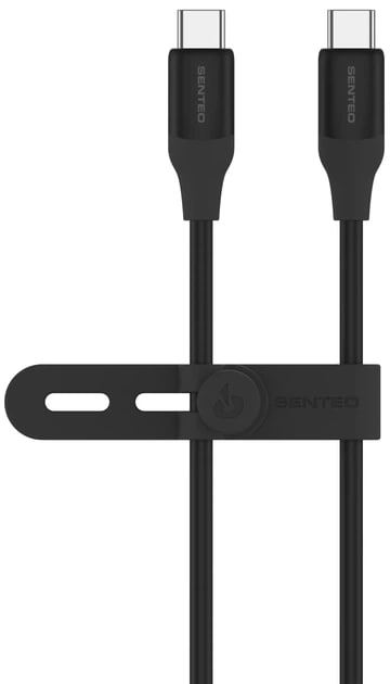 USB-C кабель Senteo SL-07 Skin Silicone 60W Type-C to Type-C 1.2м- чорний