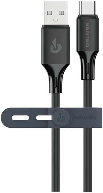 USB кабель Senteo SL-08 Nano Silicone 3A Type-C 1м- чорний