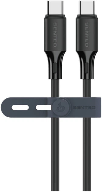 USB-C кабель Senteo SL-08 Nano Silicone 60W Type-C to Type-C 1м- чорний
