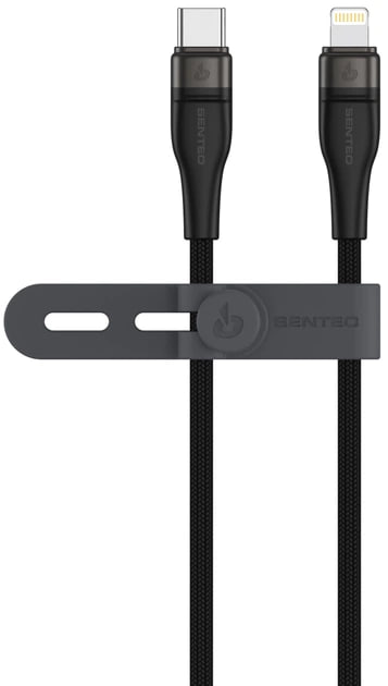 USB-C кабель Senteo SM-05 Onyx series 30W Type-C to Lightning 1м- чорний