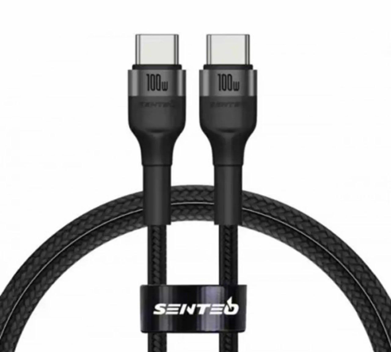 USB-C кабель Senteo ST-01 Montes Series 100W Type-C to Type-C 1.2м- чорний