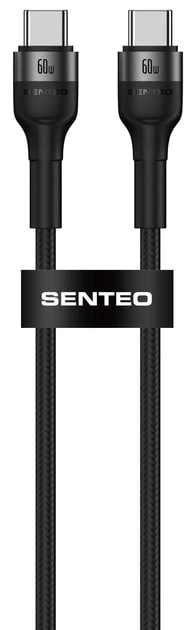 USB-C кабель Senteo ST-01 Montes Series 60W Type-C to Type-C 1.2м- чорний