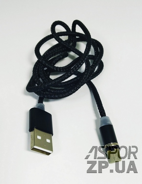 USB кабель Aspor 360 Lightning magnetic- чорний