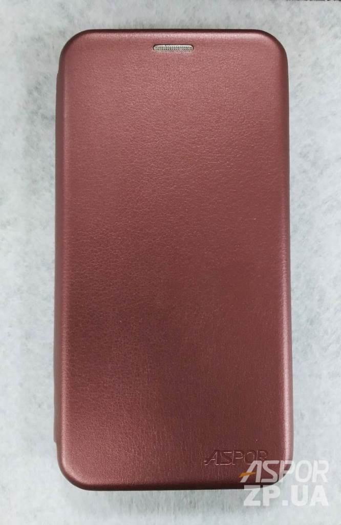 Чохол-книжка Aspor leather для Xiaomi Redmi Note 8- бордовий
