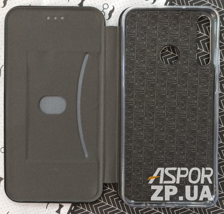 Чохол-книжка Premium Leather Case для Huawei P40 Lite E в тех. упаковці- чорний
