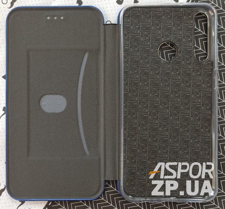 Чохол-книжка Premium Leather Case для Huawei P40 Lite E в тех. упаковці- синій